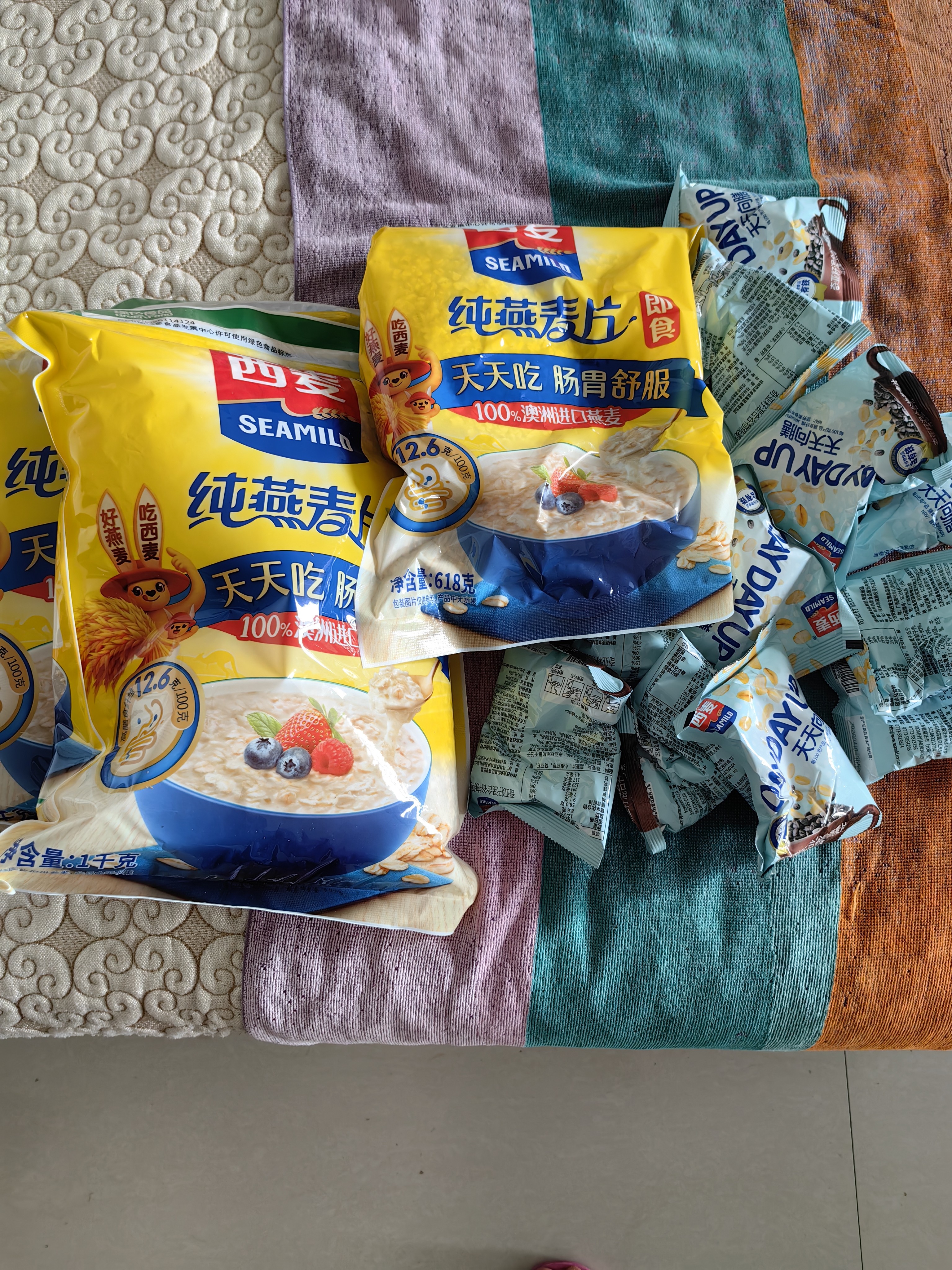 西麦即食燕麦片组合装3003g营养早餐谷物代餐箱装 实拍图