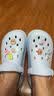 名创优品（MINISO）洞洞鞋女款夏季户外穿eva防滑防臭可DIY沙滩鞋增高凉拖鞋女士 天空蓝+水晶熊 38-39 实拍图