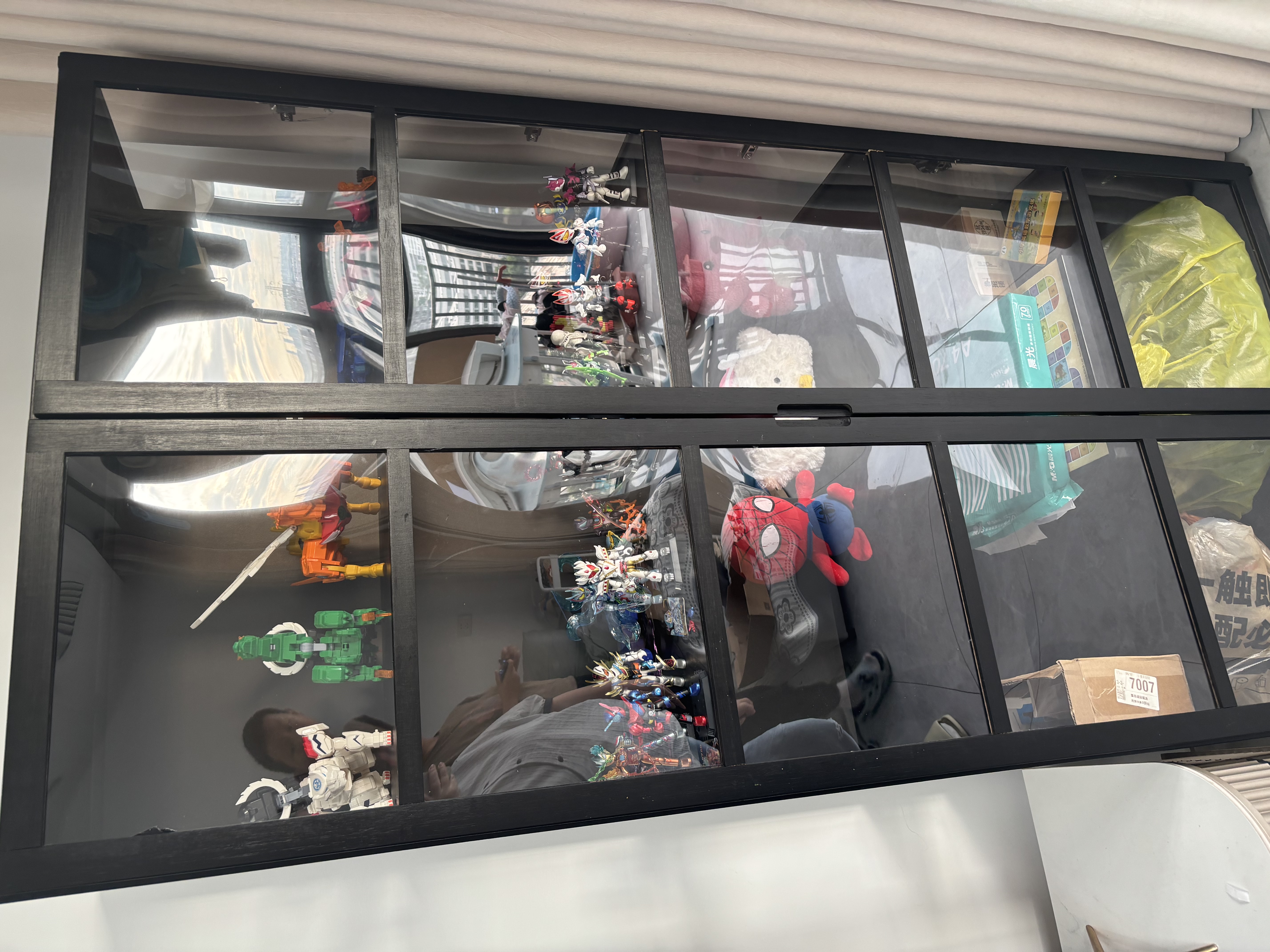 木马人手办展示柜乐高亚克力展示架非玻璃产品货架模型玩具烟柜陈列柜子 【三面透明】黑色五层82长（双门） 实拍图