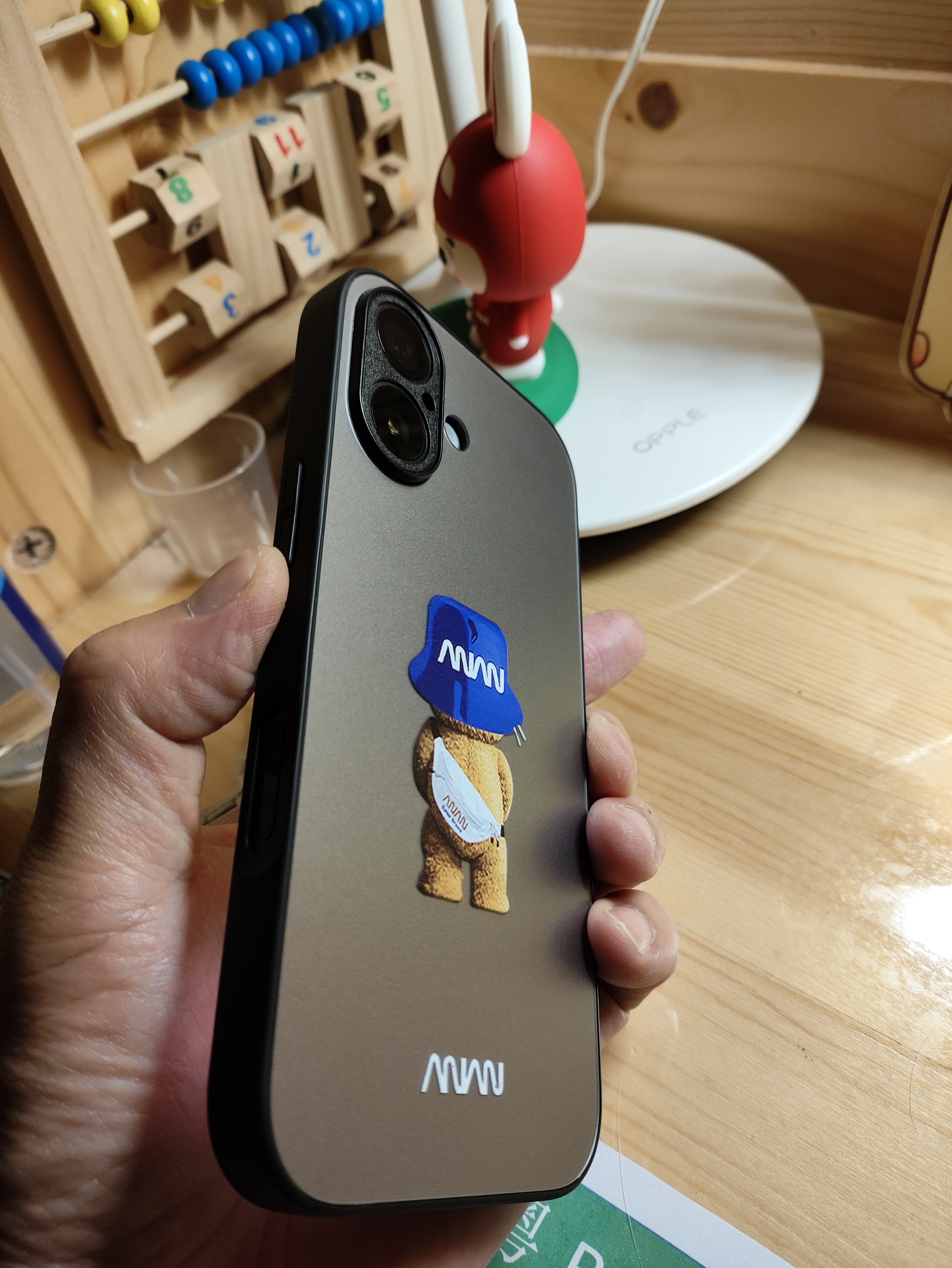 梦想可嘉适用苹果17手机壳 iphone17保护套镜头全包防摔超薄磨砂时尚创意个性小熊男女款 石墨灰 实拍图