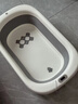iuu婴儿洗澡盆 可折叠宝宝浴盆大号 洗澡神器躺托浴架新生儿童用品 【北欧灰】单盆 材质：FDA食品级材质检测认证 实拍图
