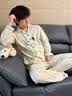 猫人（MiiOW）情侣睡衣春秋季2026新款100棉男女士长袖卡通可爱休闲家居服套装 彩蓝条纹 【100%棉 柔软亲肤】 L 女 【适合体重100-120斤】 实拍图