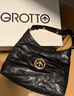 GROTTO个乐经典黑石hobo包大小号植鞣绵羊皮腋下单肩斜挎软包通勤礼物 经典黑 金标S 实拍图