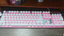 惠普（HP）K10F机械手感键盘 高颜值有线发光游戏办公键盘 舒适耐磨金属面板  26键无冲 白色键帽粉光 实拍图