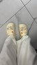名创优品（MINISO）洞洞鞋女款夏季户外穿eva防滑防臭可DIY沙滩鞋增高凉拖鞋女士 卡其+海洋星星 36-37 实拍图