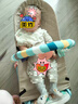 哈森熊婴儿摇摇椅哄娃神器哄宝宝哄睡摇篮躺椅可折叠可调节摇摇椅安抚椅 米色加厚款+脚踩钢琴+健身架 实拍图