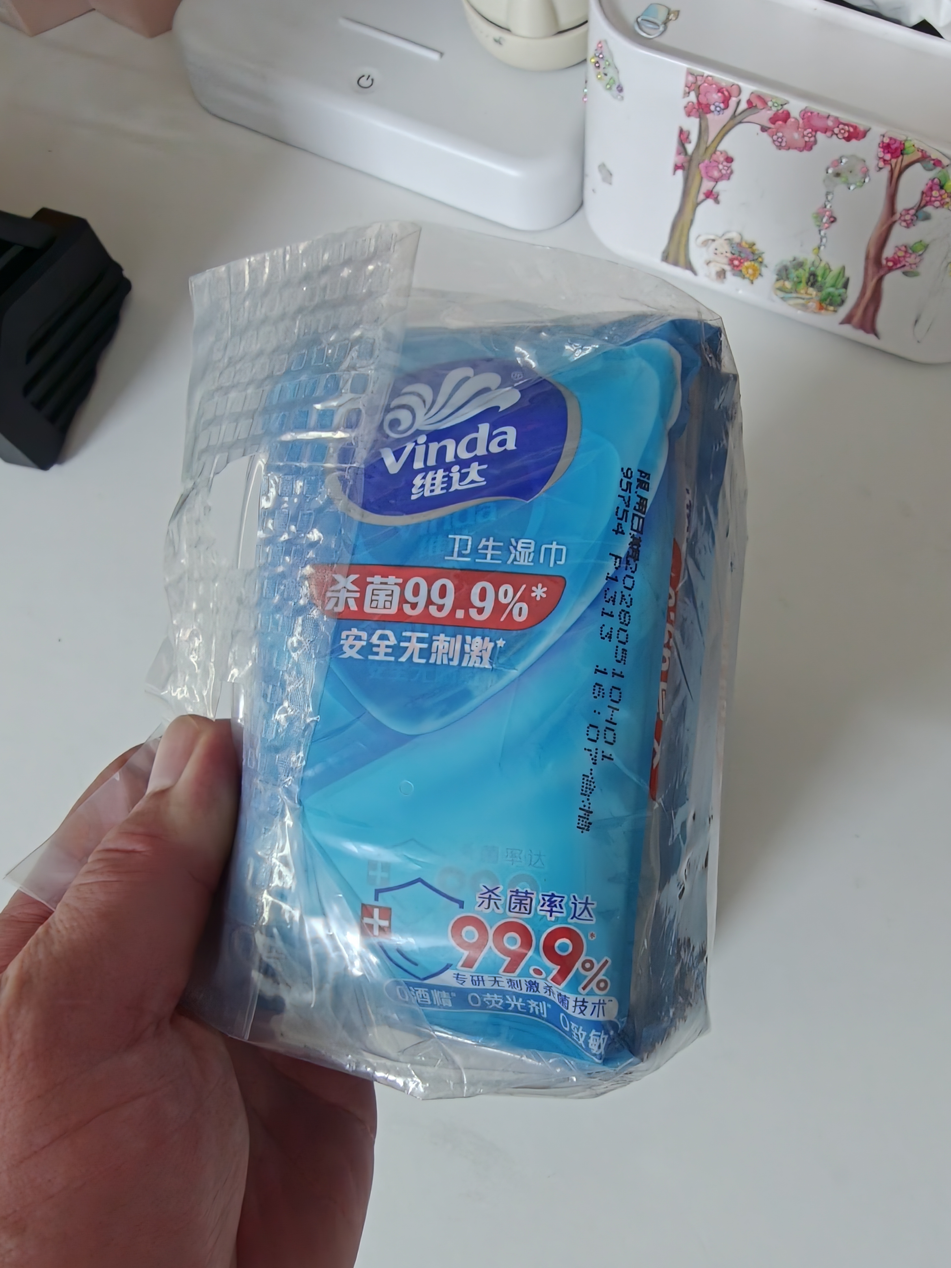 维达（Vinda）杀菌湿巾 10片*10包 湿巾小包独立便携装 湿纸巾 学生外出 实拍图