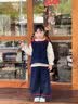G.duck小黄鸭童装女童秋装套装儿童牛仔马甲衬衫三件套洋气女孩宝宝衣服 蓝色 90 建议1~2岁【 80-90cm】cm 晒单实拍图