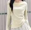 森马（Semir）陈都灵|短袖t恤女26夏短款一字肩荡领收腰氛围感上衣109326100005 实拍图