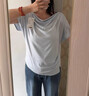 森马（Semir）陈都灵|短袖t恤女26夏短款一字肩荡领收腰氛围感上衣109326100005 实拍图