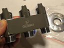 潜水艇（Submarine）一进三出角阀 厨房分水阀黄铜四通阀门 马桶喷水枪洗衣机水龙头京 三出阀(2个卡扣+4分口) 实拍图