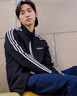 adidas休闲舒适三条纹立领夹克外套男装秋季阿迪达斯官方轻运动 黑色/白（推荐选大一码）   S 实拍图