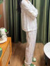 婧麒（JOYNCLEON）月子服夏薄款竹棉孕妇睡衣产后哺乳待产胸垫家居服 蓝L Jyz157092 实拍图
