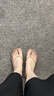 FOOTOPPO中跟人字拖女沙滩外穿防滑凉鞋厚底女士夏季夹脚软底人字拖鞋夏 实拍图