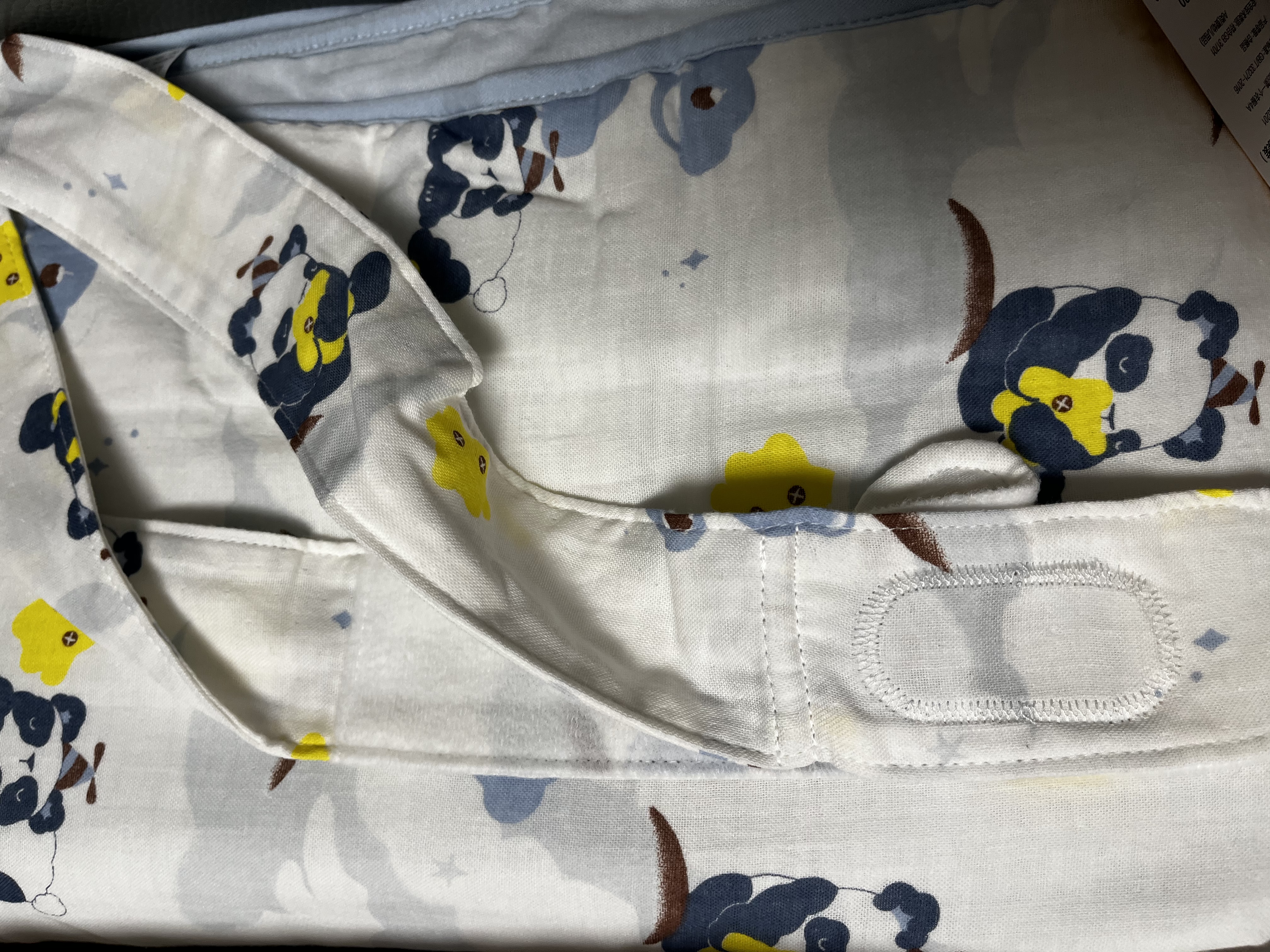 babycare初生婴儿秋冬夹棉抱被调温产房新生儿包被-咘咘熊月光蓝-90*90cm 实拍图