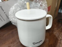 传旗 陶瓷马克杯 带勺盖咖啡牛奶早餐杯办公水杯男女茶杯 描金白400ml 实拍图