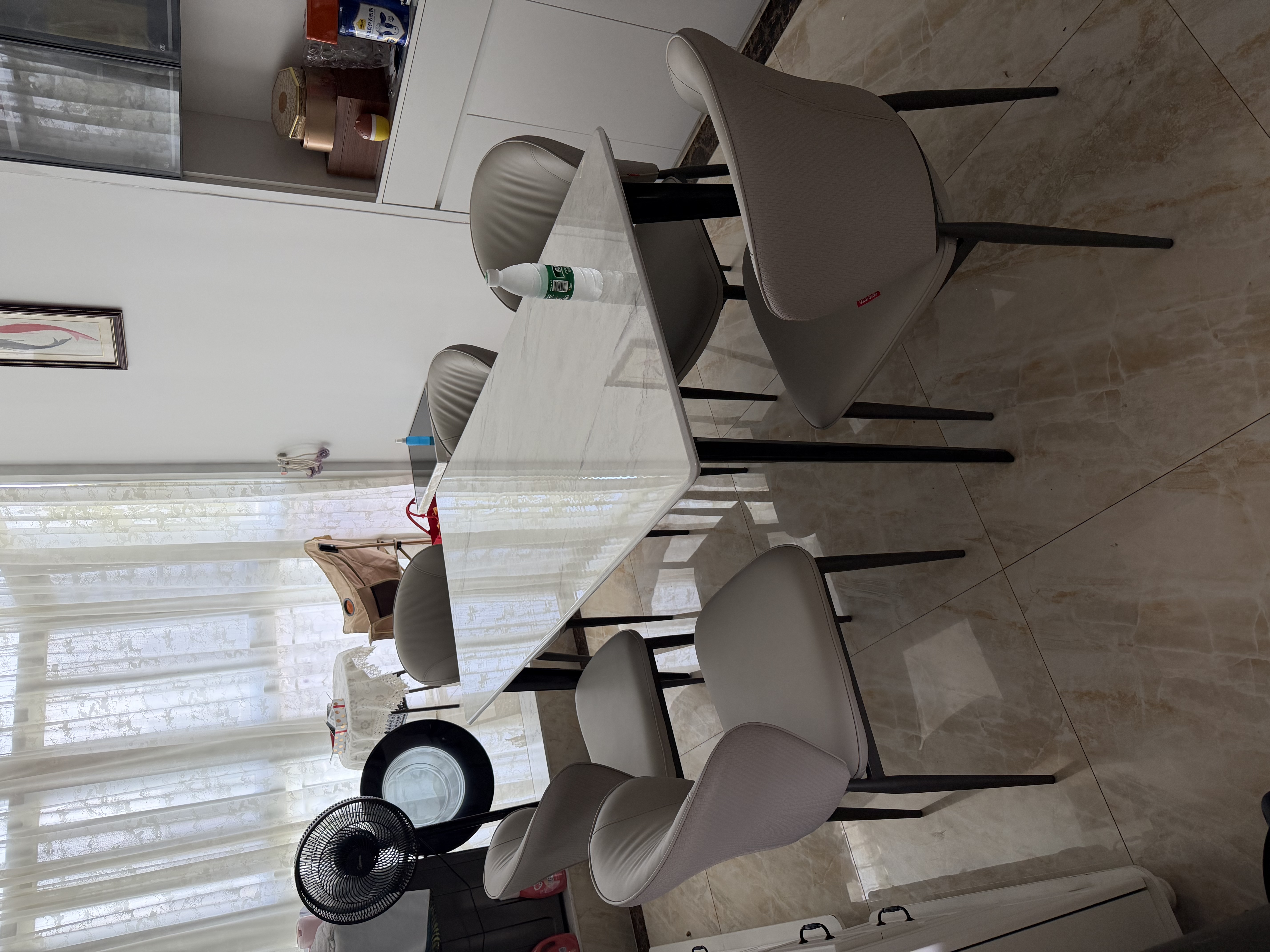 顾家家居意式微晶石餐桌小户型家用餐桌椅饭桌桌子加厚台面全托DS7183T 1.6M方桌+海贝椅*6 实拍图