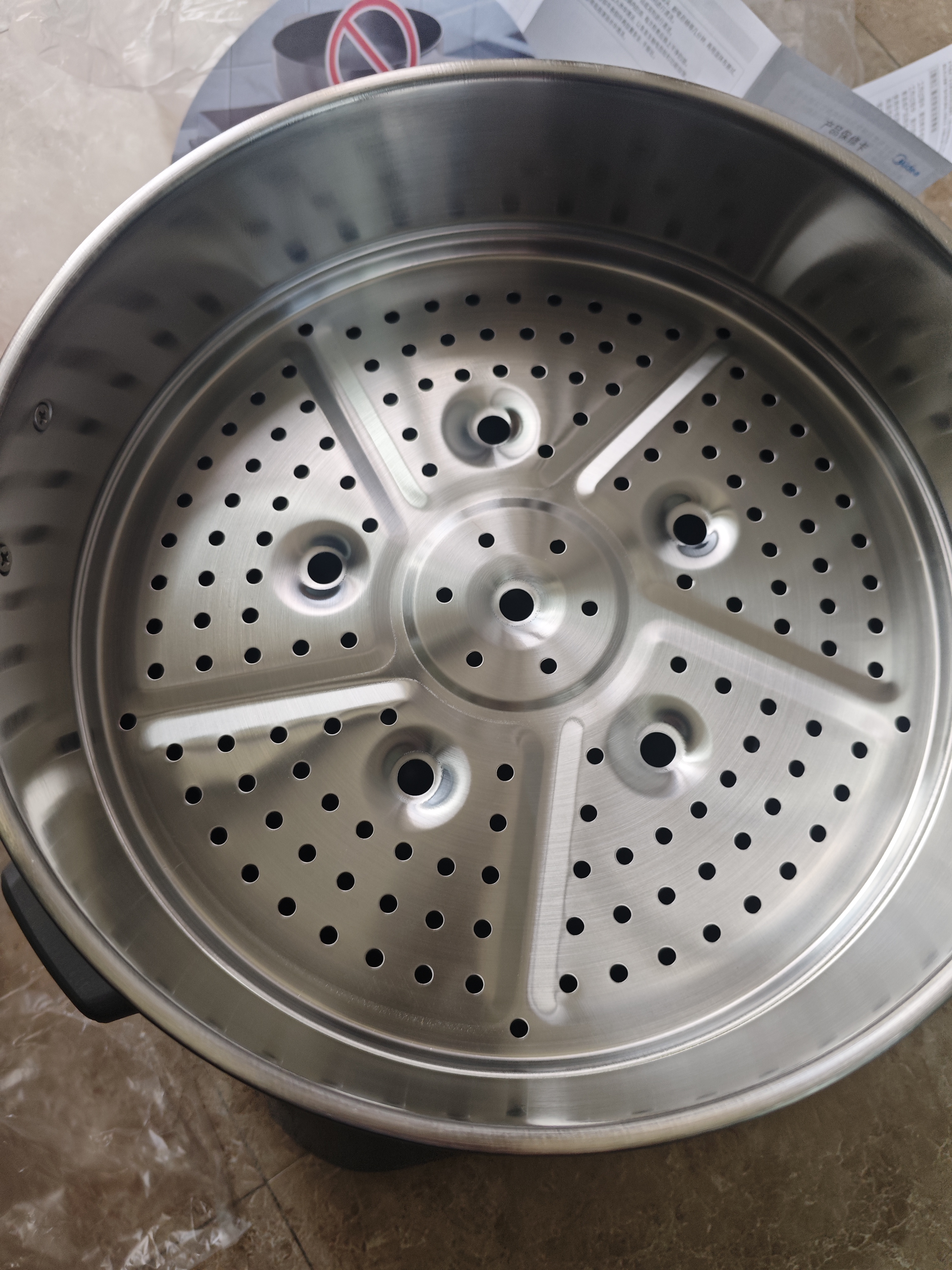 美的（Midea）钛陶电炒锅 电蒸锅 分体式电煮锅不沾多功能一体炒菜专用锅电火锅煎锅 4.3L煎饼锅HCG2818S配蒸笼 实拍图