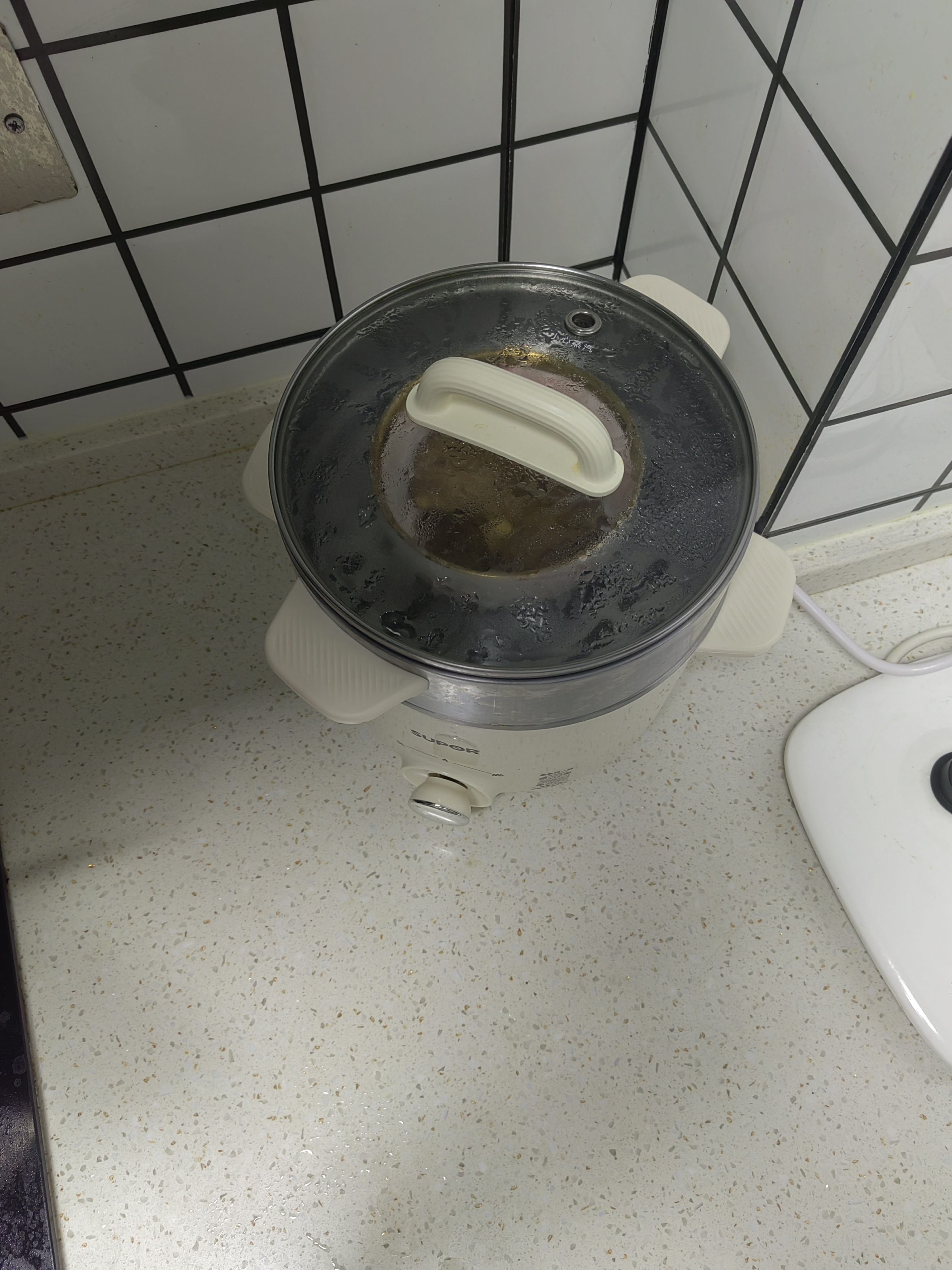 苏泊尔（SUPOR）不锈钢电煮锅 电蒸锅 多功能家用宿舍泡面小火锅 2.5L带蒸屉小炖锅 蒸煮一体电热锅H25YK681A 实拍图