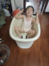 日康（rikang）泡澡桶 儿童洗澡桶婴儿游泳桶家用浴缸浴桶赠浴凳米色 X1002-2 实拍图