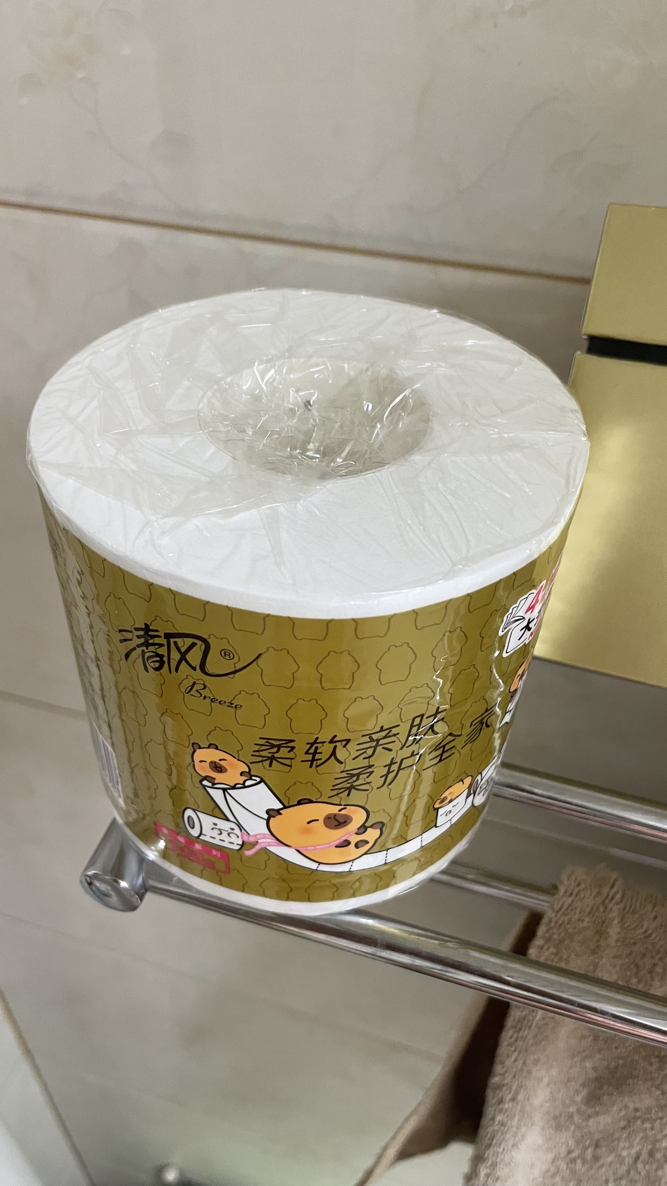 清风有芯卷纸原木金装 4层140克*27卷 卫生纸纸巾箱装厕纸卷筒纸 实拍图