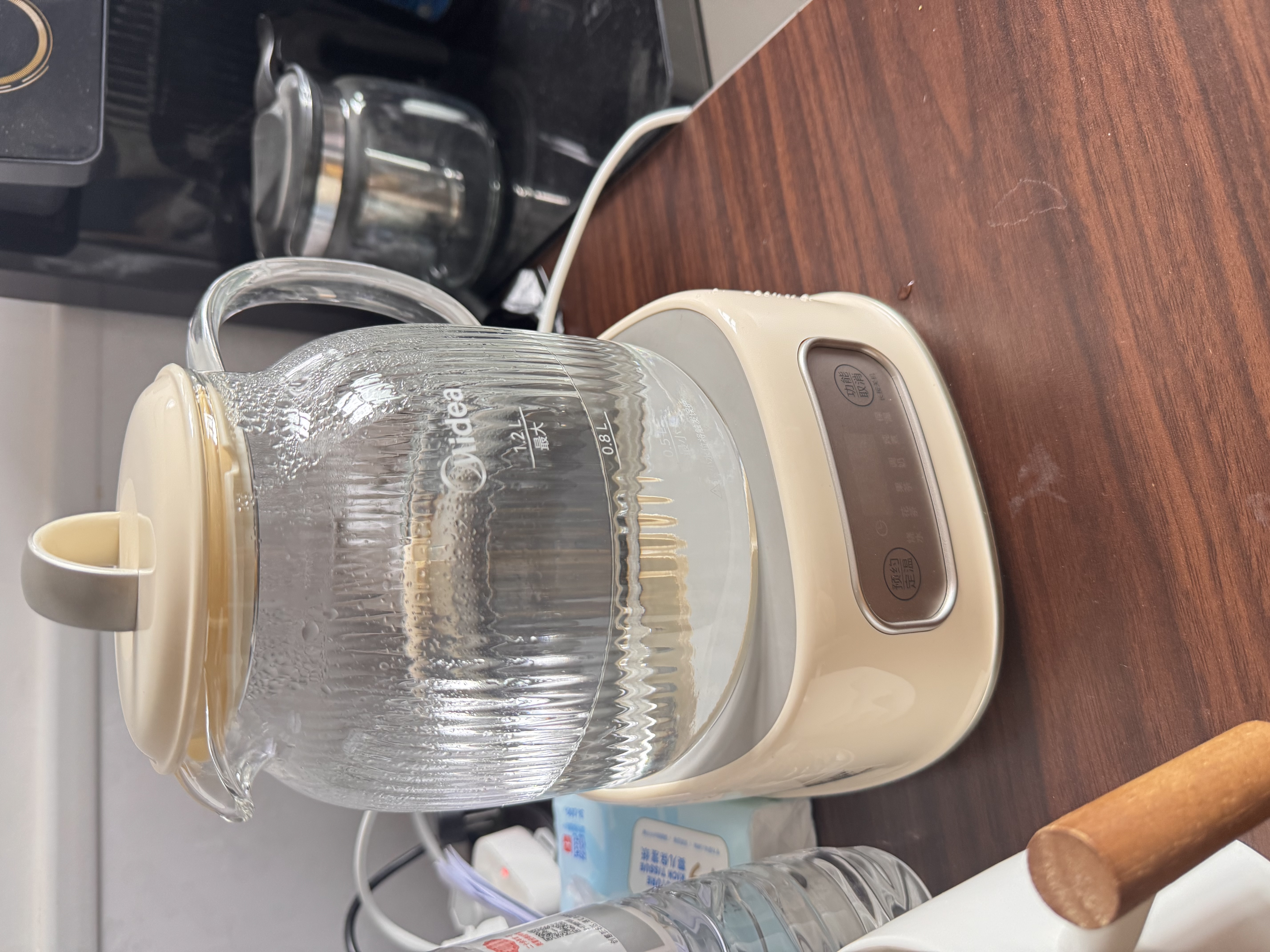 美的（Midea）0胶水全玻璃全自动养生壶煮茶壶母婴烧水壶恒温电热水壶煮茶器花茶壶1.2L MK-YS12B103 实拍图
