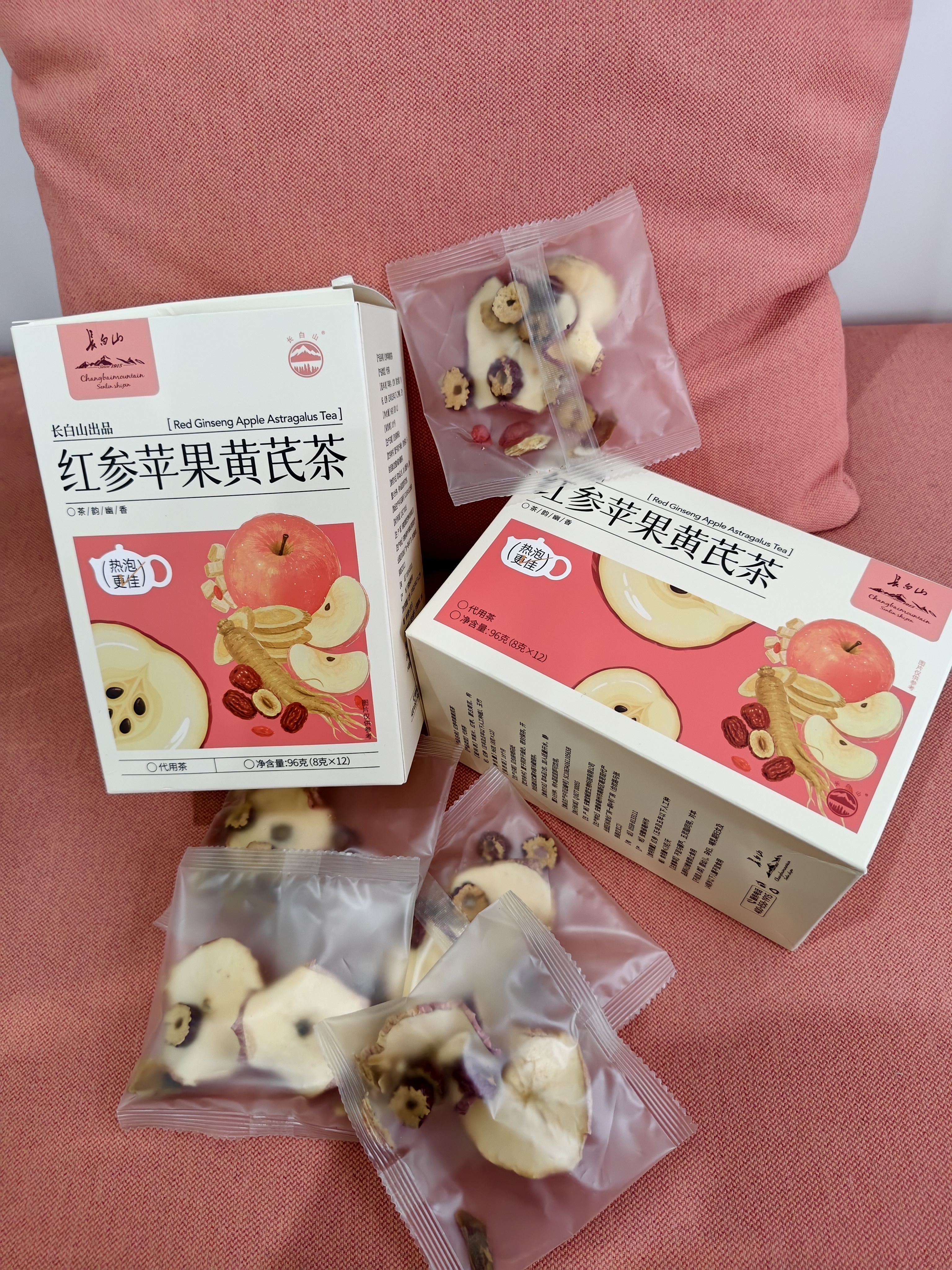 长白山红参苹果黄芪茶玉竹枸杞红枣192g素颜水果花茶包三伏天养生茶 实拍图