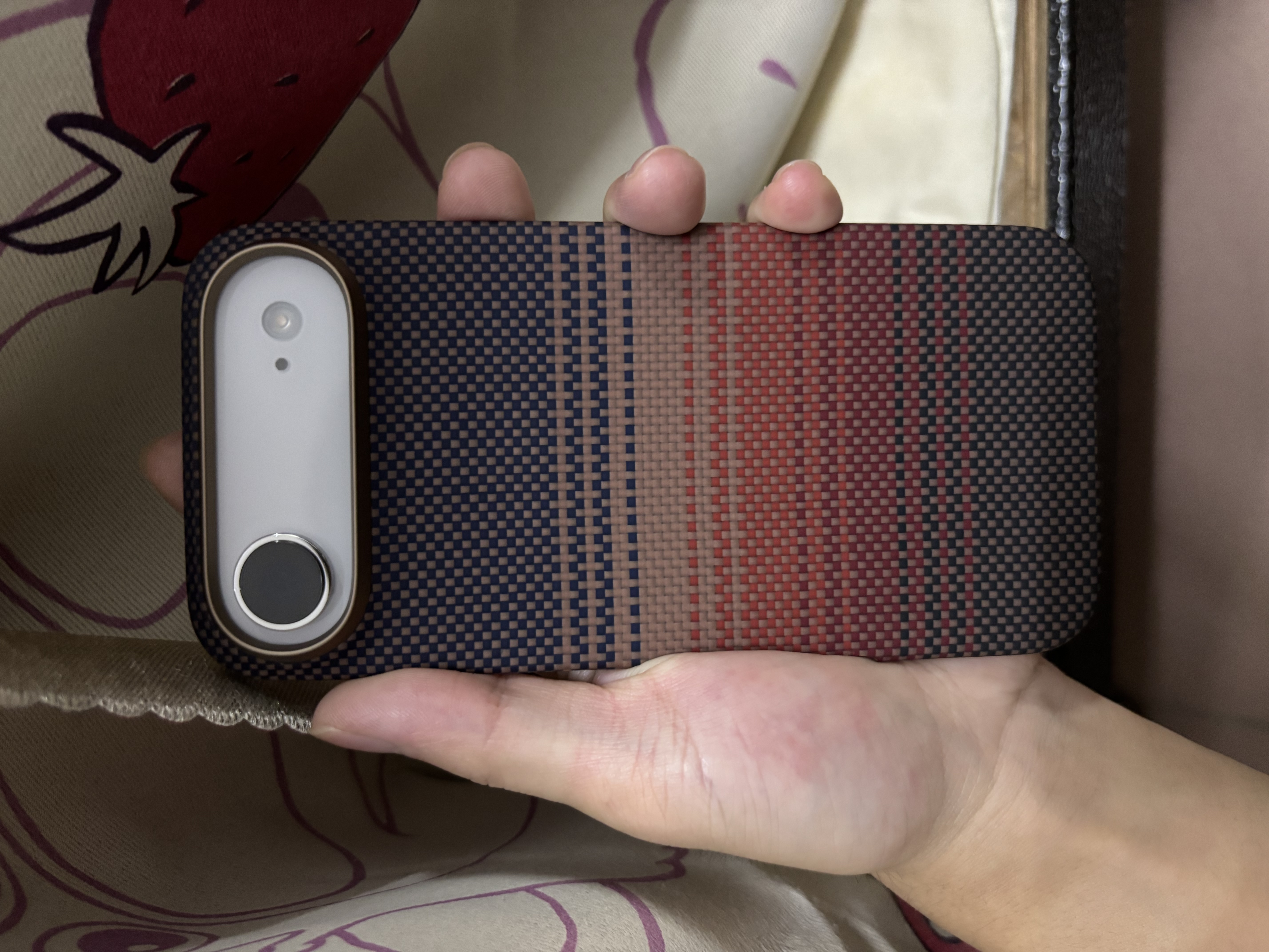 PITAKA适用苹果iPhoneAir手机壳MagSafe磁吸凯夫拉芳纶碳纤维纹高级感超薄编织奢华保护套男女款 日落 实拍图