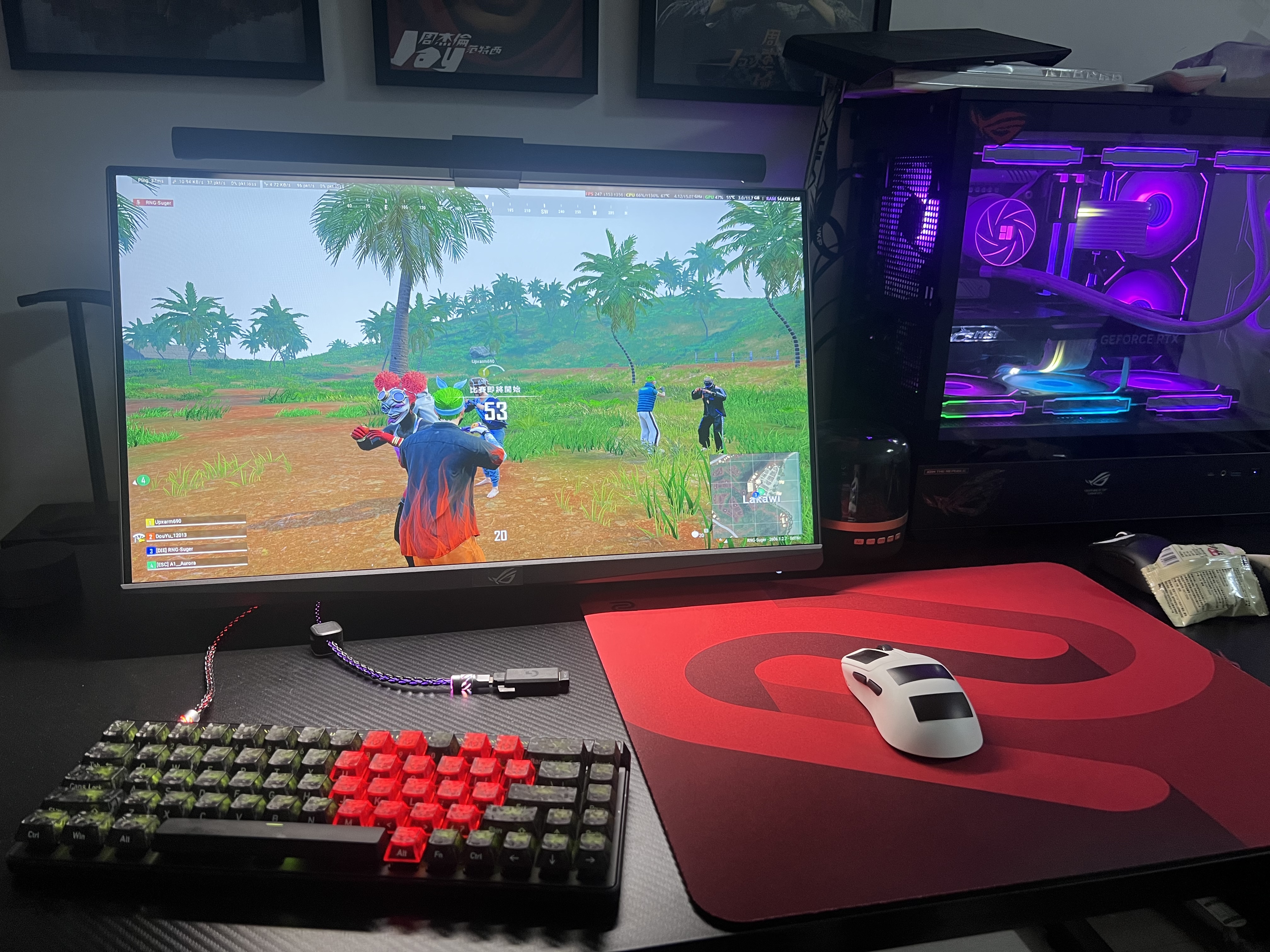 华硕ROG 绝梦25 XG259CMS 24.5英寸240Hz显示器超频310Hz HDR400旋转升降G-sync同步无撕裂1ms灰阶响应 实拍图
