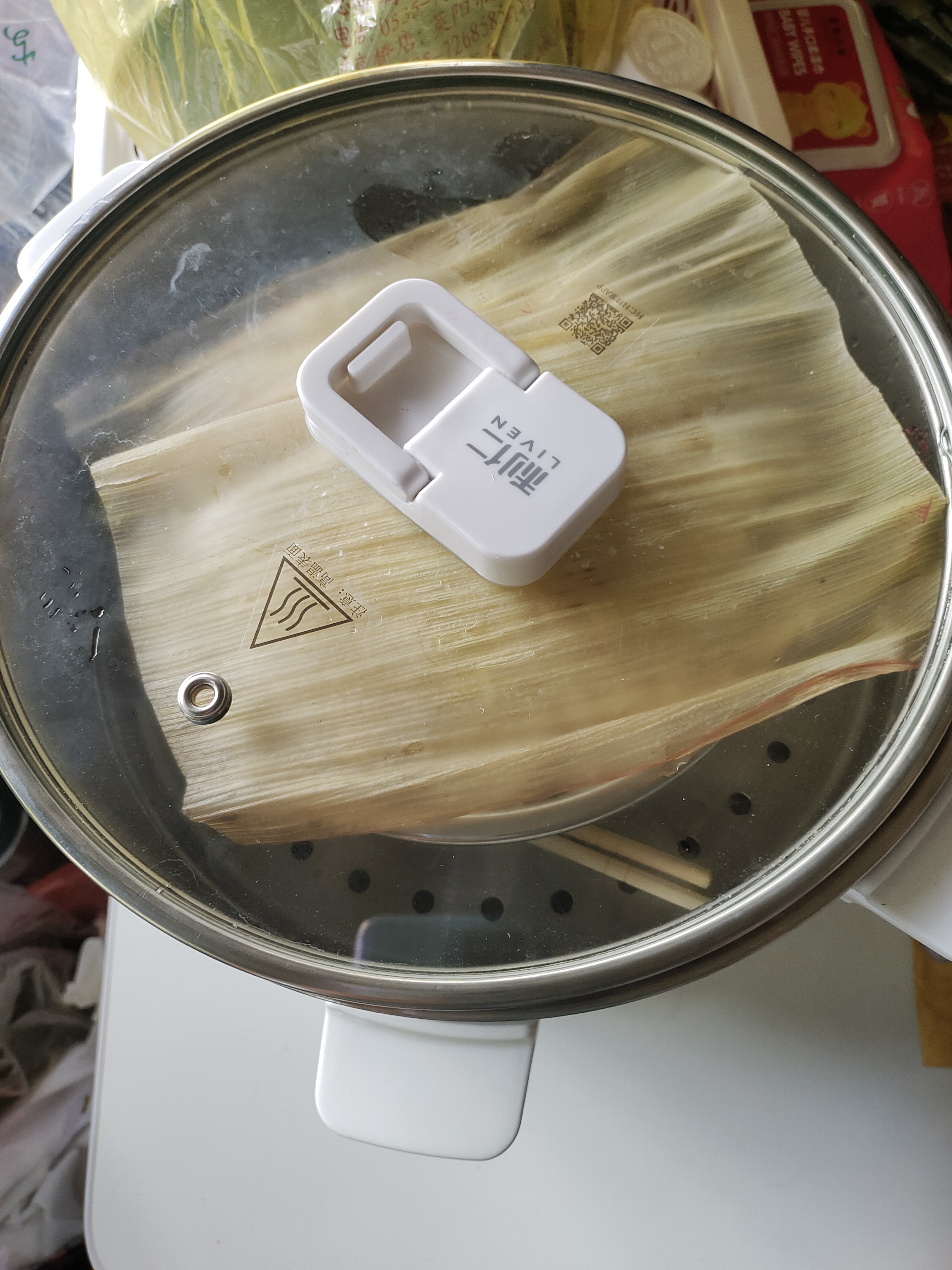 利仁（Liven）小钢人电火锅304不锈钢电煮锅分体式小电锅小型2-3人用3升小锅0涂层电蒸锅电热锅带蒸笼DHG-J368 实拍图