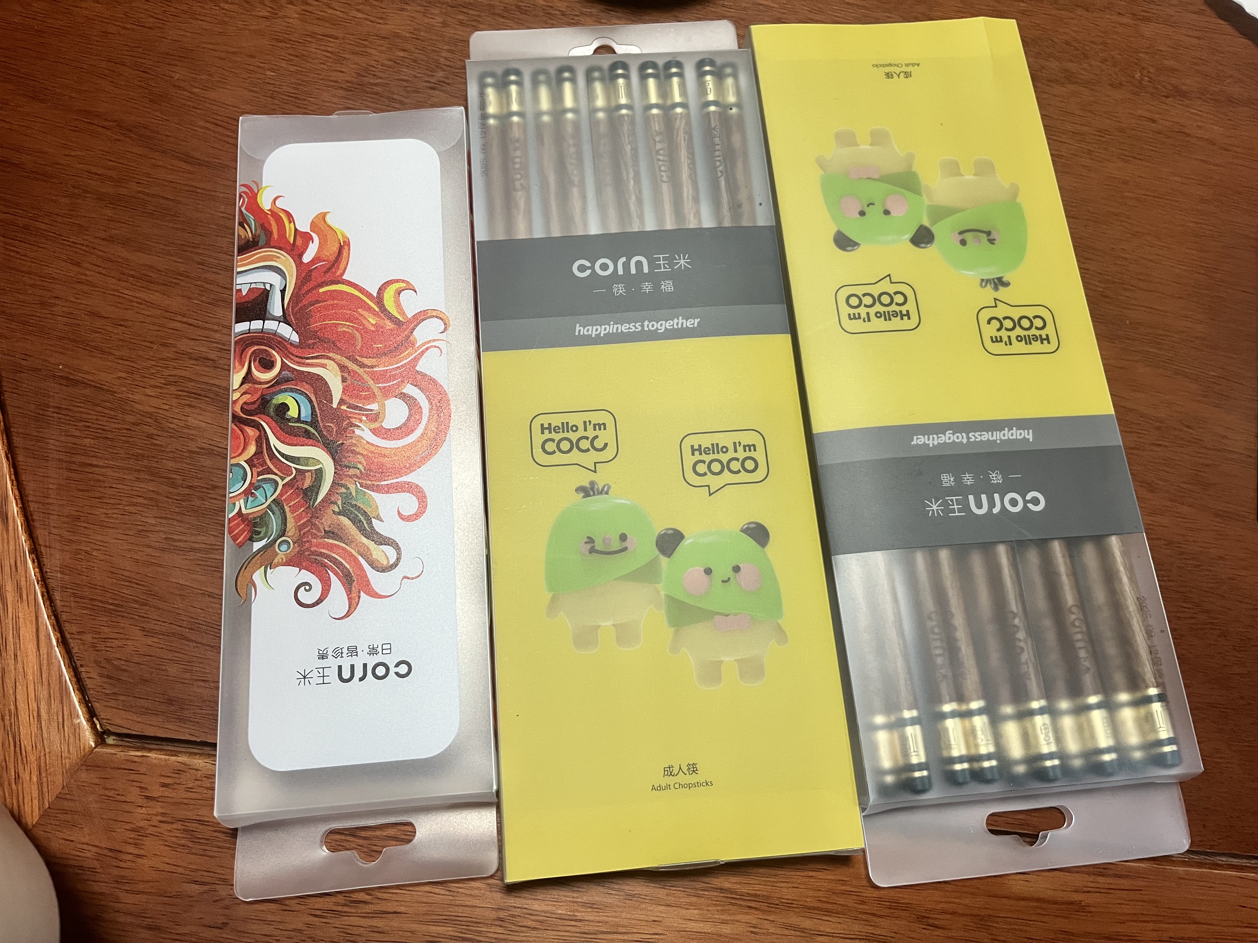 玉米（CORN）筷子分餐2025新款鸡翅木筷子儿童专人实木质防滑长筷宝宝饭盒 实拍图