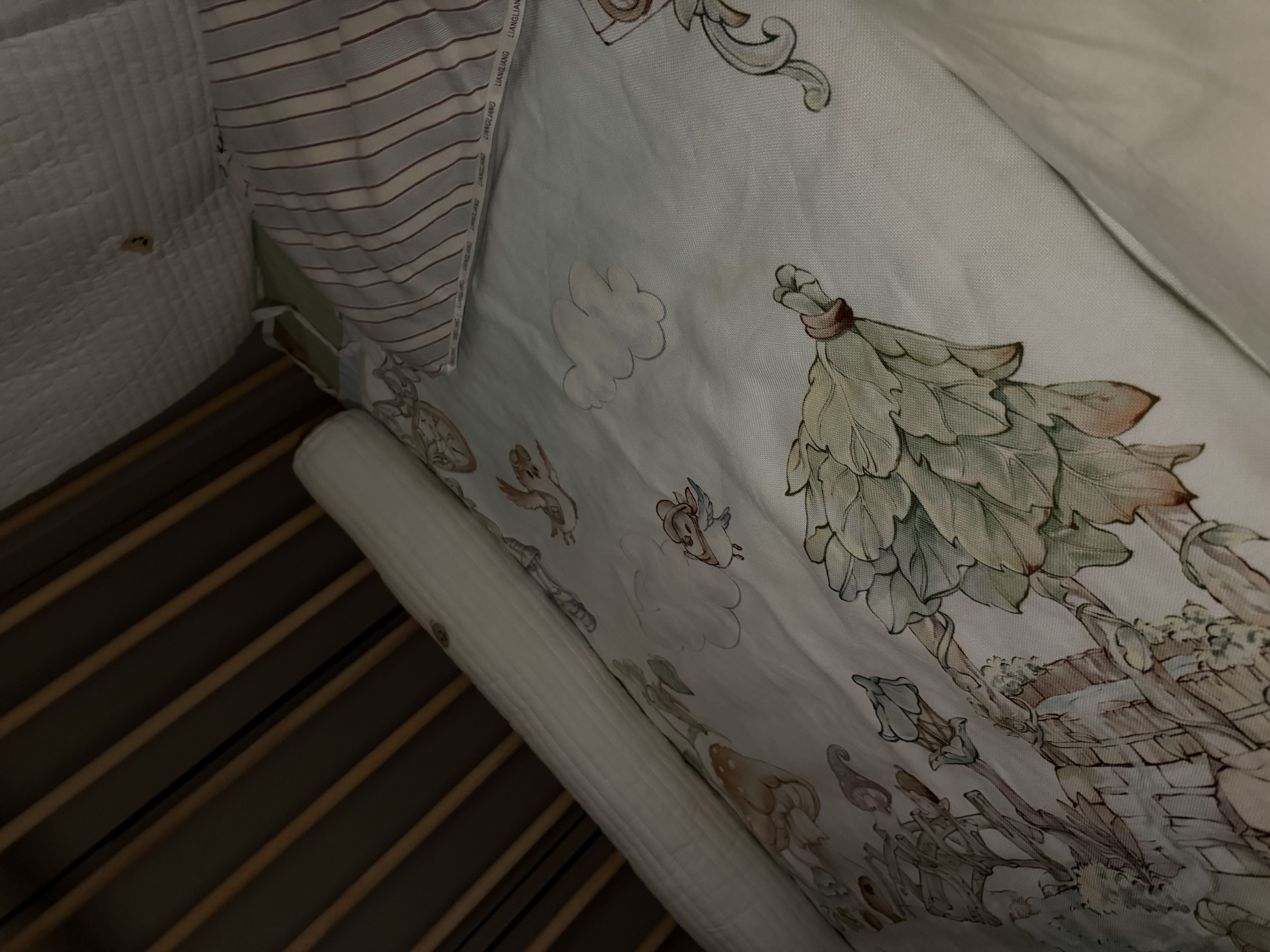 良良（liangliang）婴儿凉席苎麻a类母婴级可机洗新生儿宝宝幼儿园凉席专用午睡床垫 【持久凉】天丝苎麻-浣溪 130*70cm 实拍图