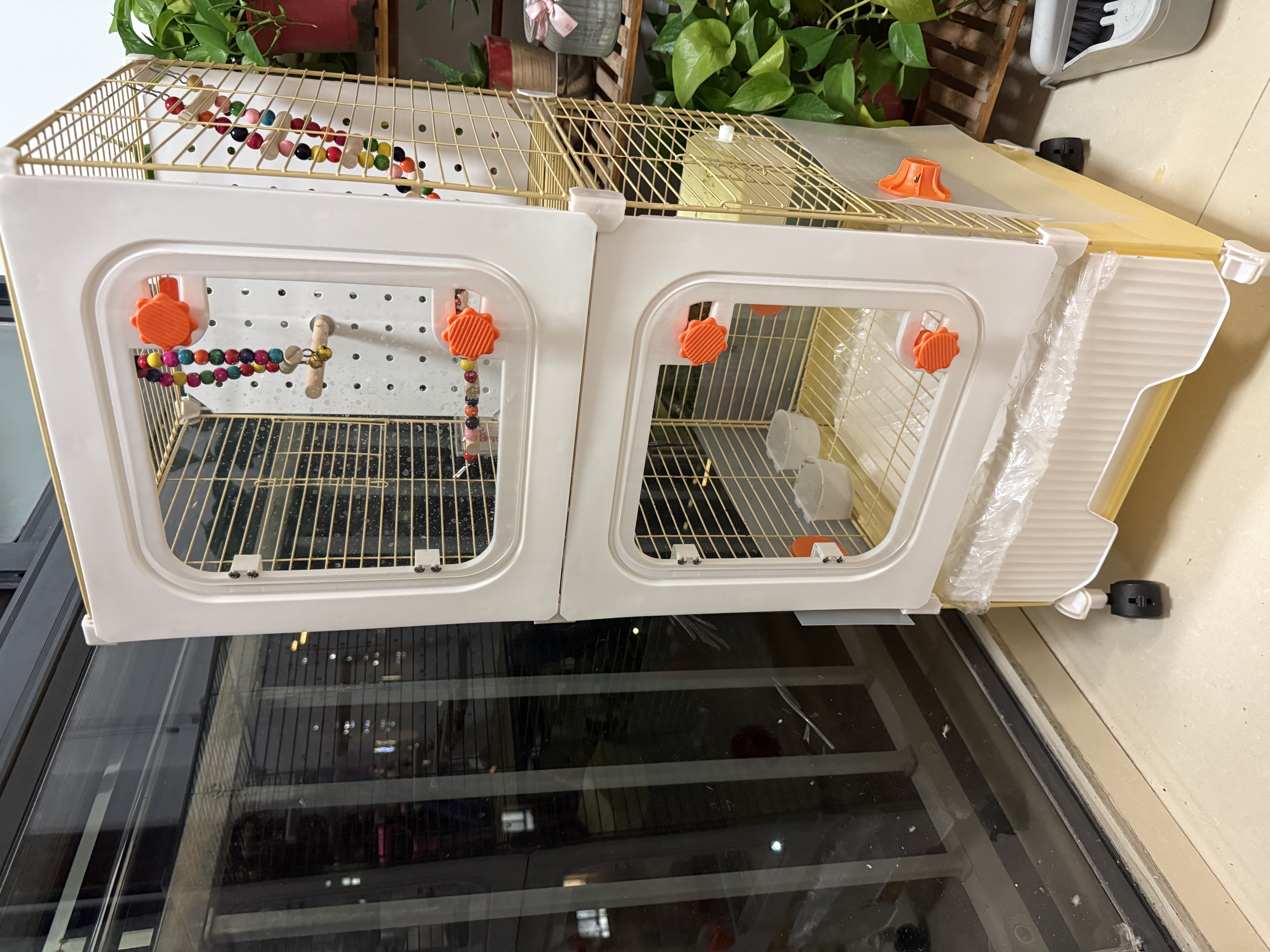 宠趣汇鸟笼易清理鹦鹉可用鸟笼八哥大号透明豪华鸟笼别墅家用造景 中号36*36*95-两层两室-大抽屉 玩乐10件套：基础+秋千+云梯+鸟窝 实拍图