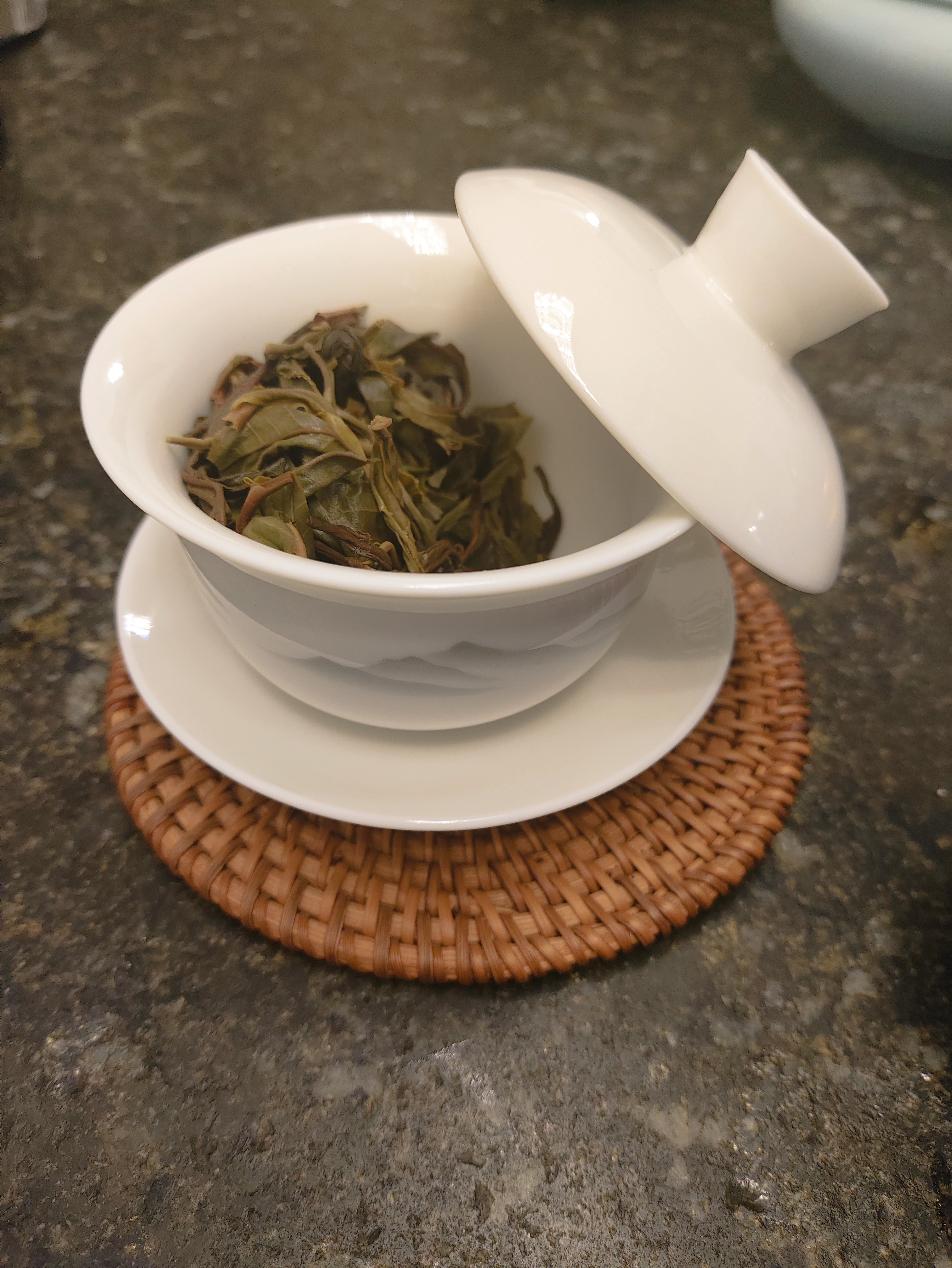 韵化羊脂玉瓷陶瓷盖碗单个悬停敬茶杯青花功夫茶具盖子悬浮泡茶碗试用 羊脂玉-水墨江山-悬停三才盖碗 实拍图