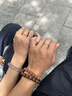 中国黄金莫比乌斯足银情侣戒指一对纯银对戒生日礼物女朋友老婆结婚纪念日 交织情侣戒指-托帕石【京速达】 实拍图