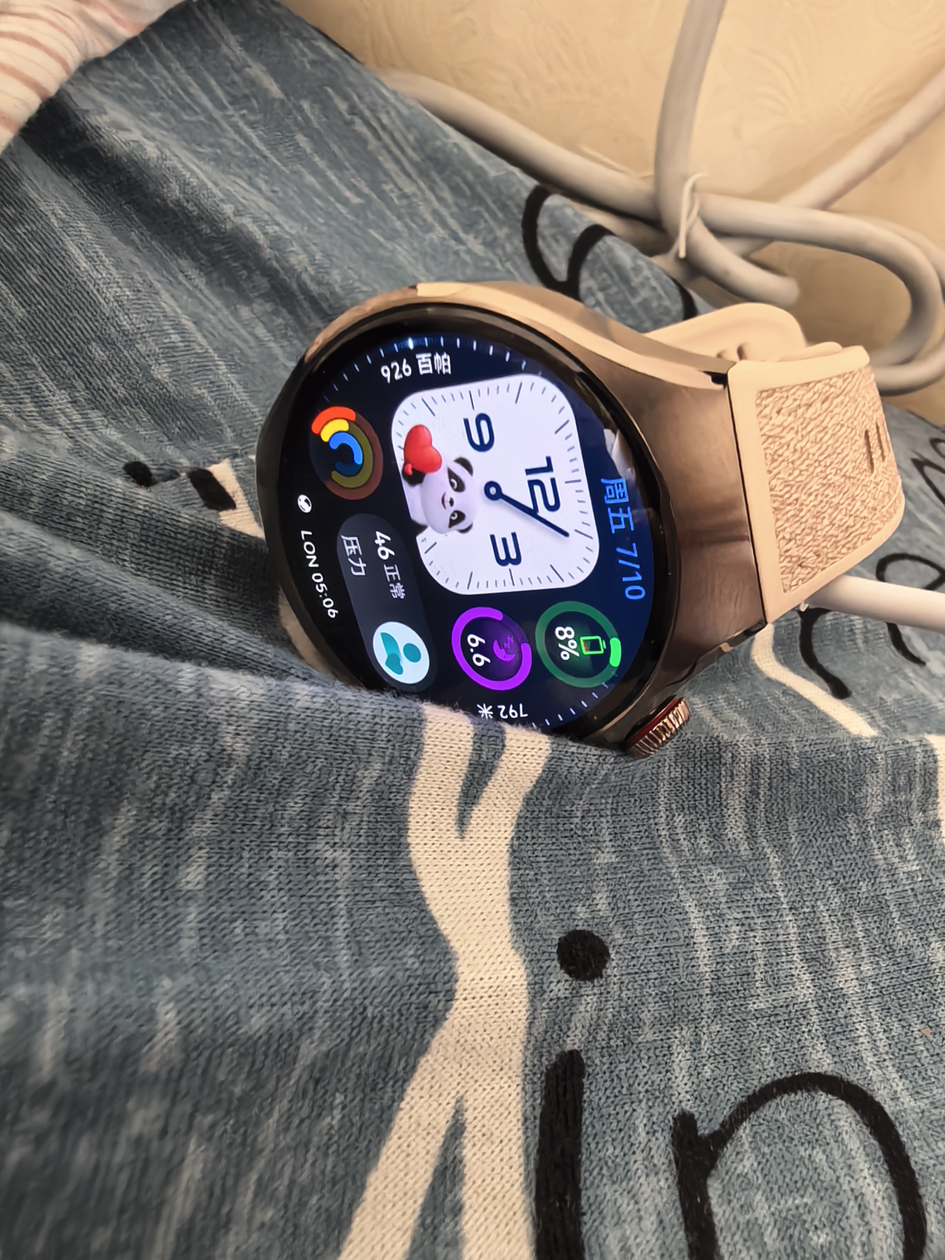 华为HUAWEI WATCH 5 42mm高端款烁金色904L不锈钢表壳星云杏素皮复合表带eSIM通话手表 实拍图