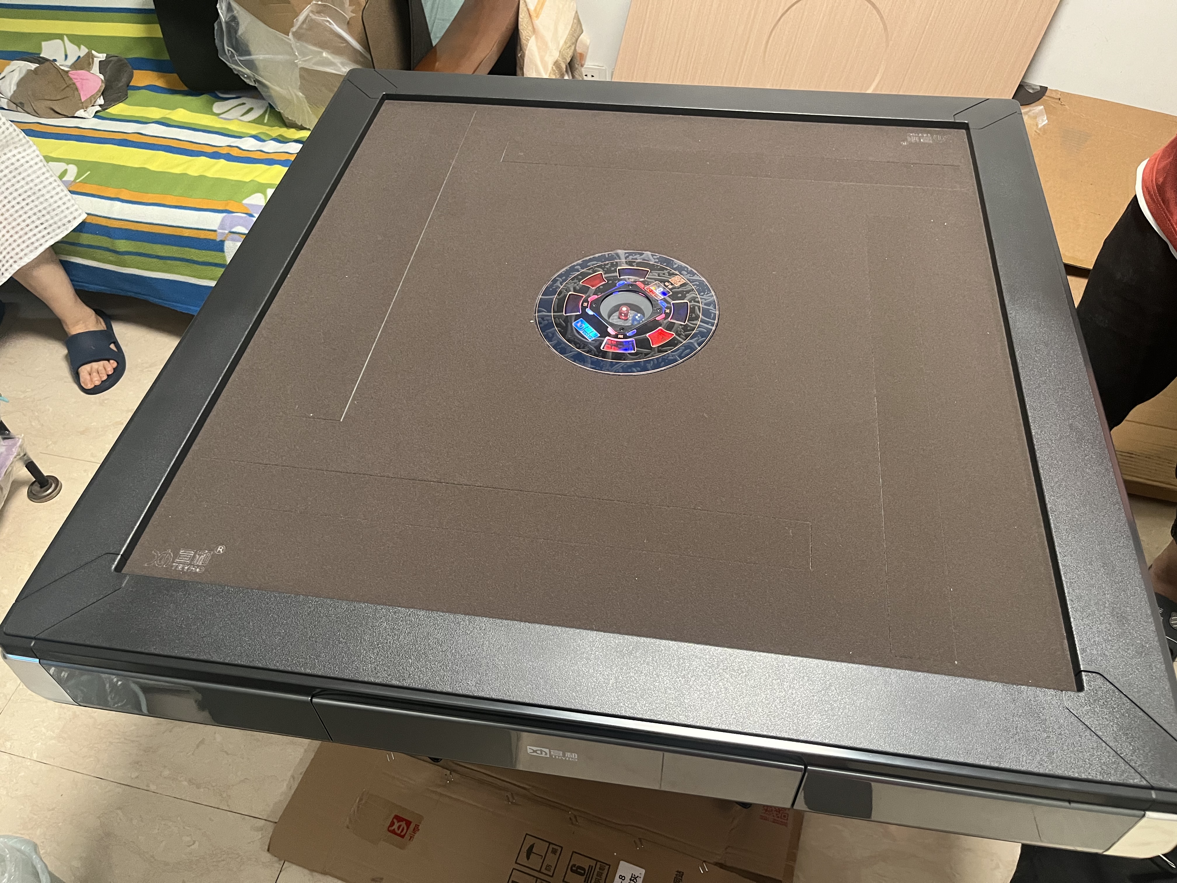 宣和（tryho）星爵全自动麻将机电动轻音棋牌麻将桌餐桌两用麻可折叠家用麻将机 【星空灰】折叠收纳+内嵌盖板 实拍图