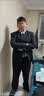 阿悠胖夏季薄款大码西服套装男宽松正装商务结婚西装礼服 黑色  2XL 实拍图