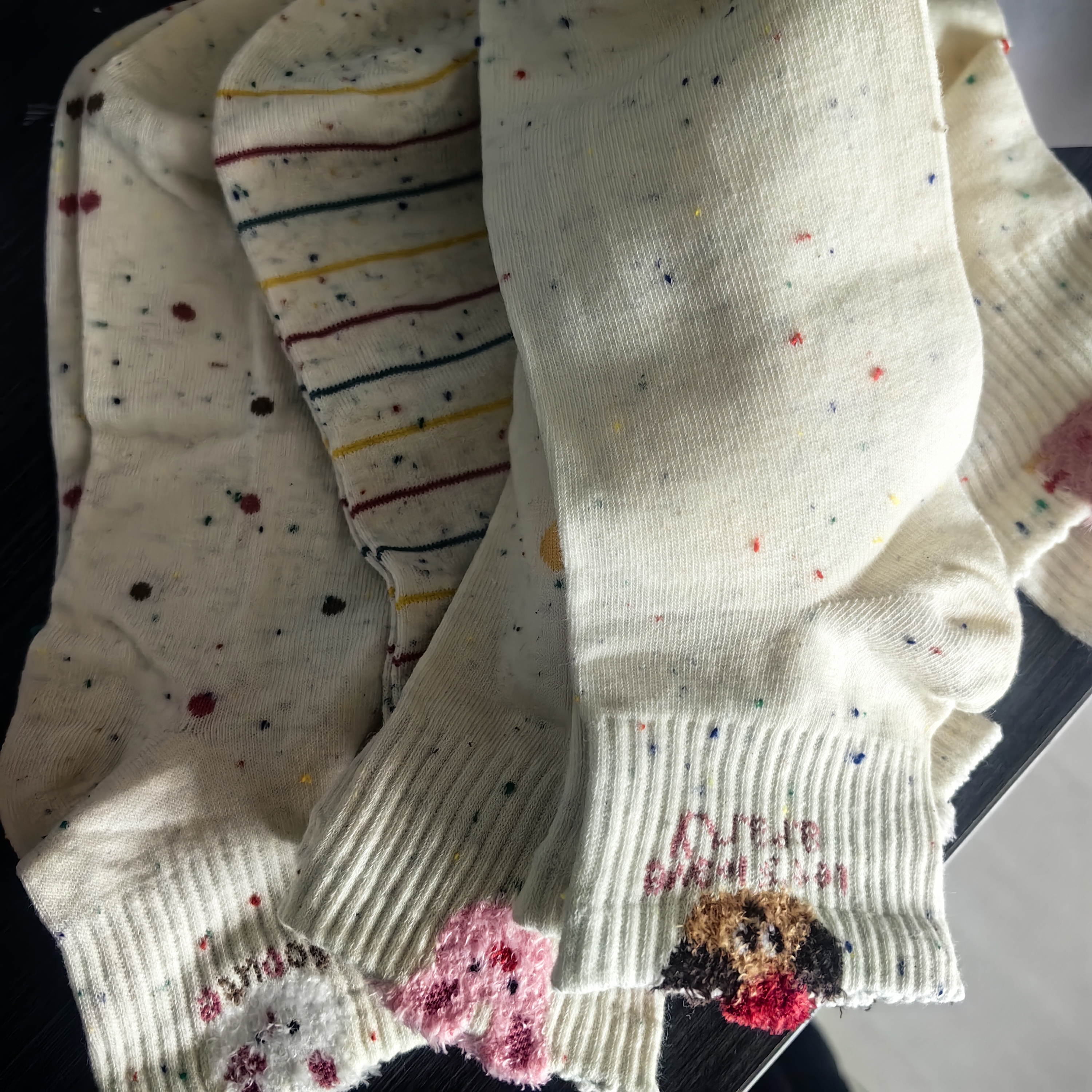 猫人【100%纯棉毛巾绣】女士袜子女印花抗菌防臭吸汗可爱短筒袜5双秋 实拍图