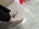 朴西厚底包头半拖女士夏外穿洞洞鞋 浅沙色  39-40 实拍图