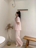 金利来（Goldlion）纯棉家居服女夏季短袖短裤睡衣套装翻领纯色外穿居家服 棉款-贝壳粉 M (160) 实拍图