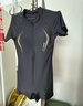 李宁（LI-NING）泳衣女连体平角游泳衣女士专业运动保守显瘦温泉泳装7561黑金XL 实拍图