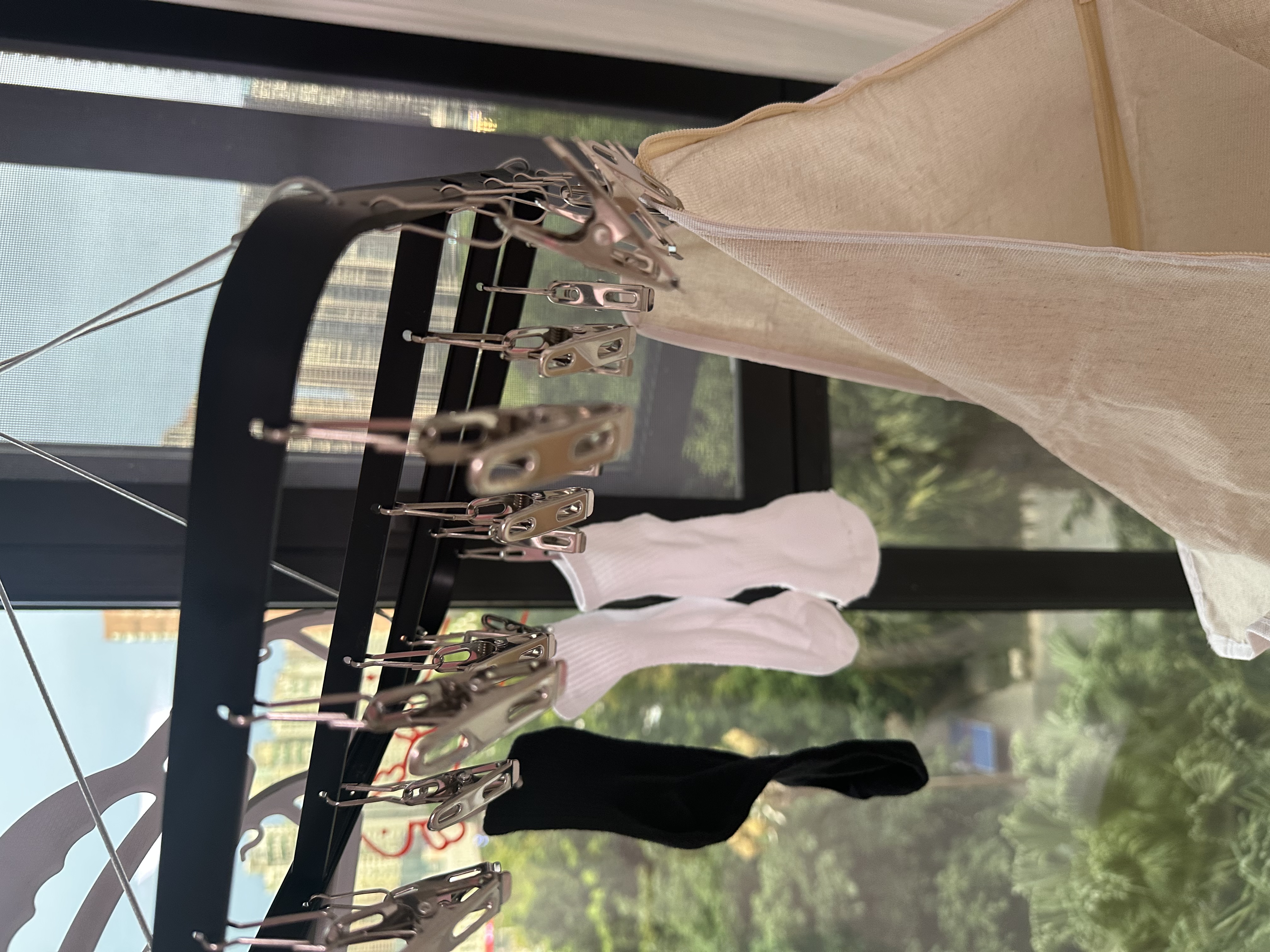 佳帮手晾衣架多夹子晒袜子神器铝合金晾晒架阳台家用多功能晒内衣夹26夹 实拍图