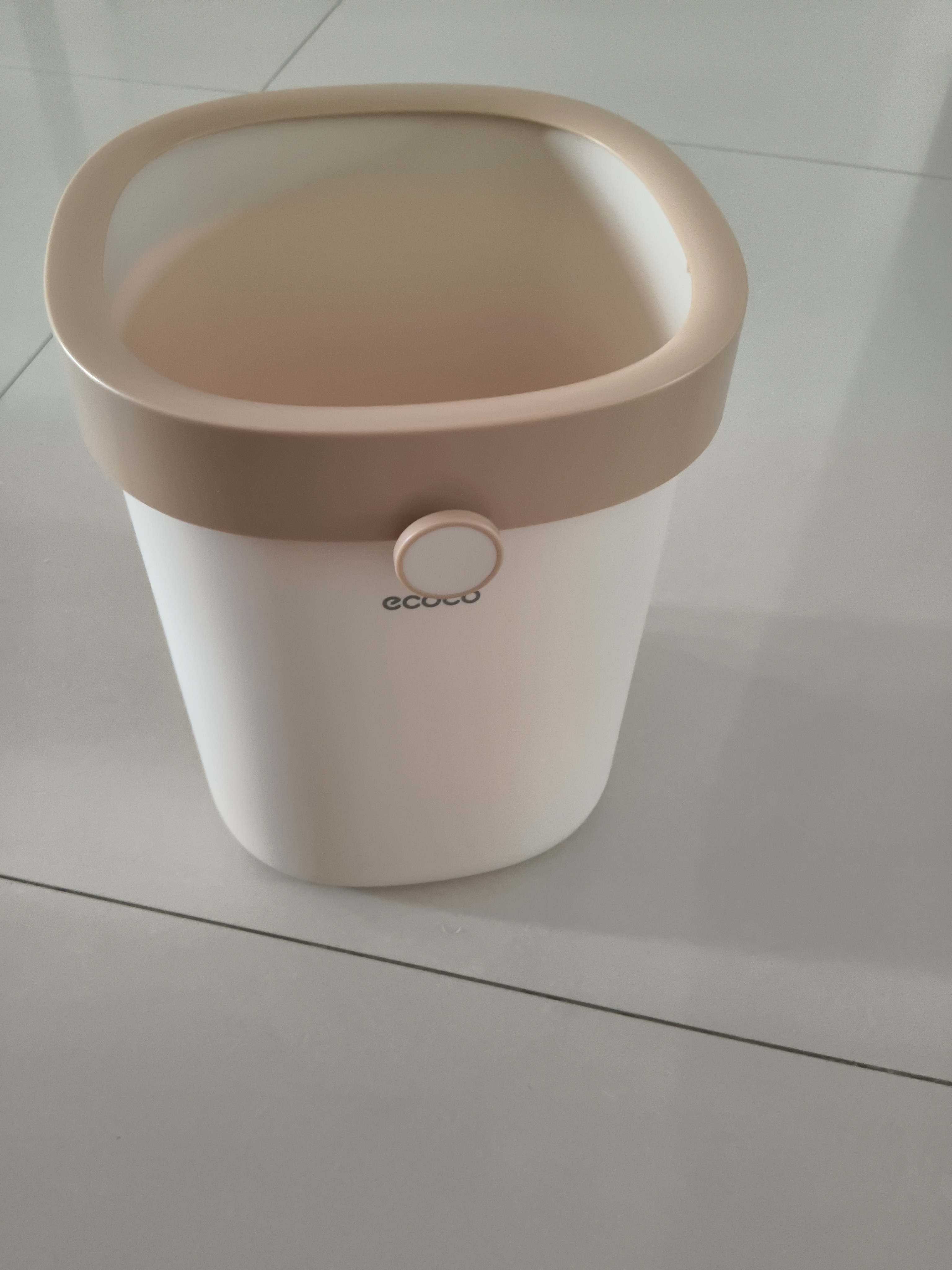 ecoco垃圾桶8L家用压圈自动打包卫生间客厅卧室厨房厕所垃圾篓E24216黄 实拍图