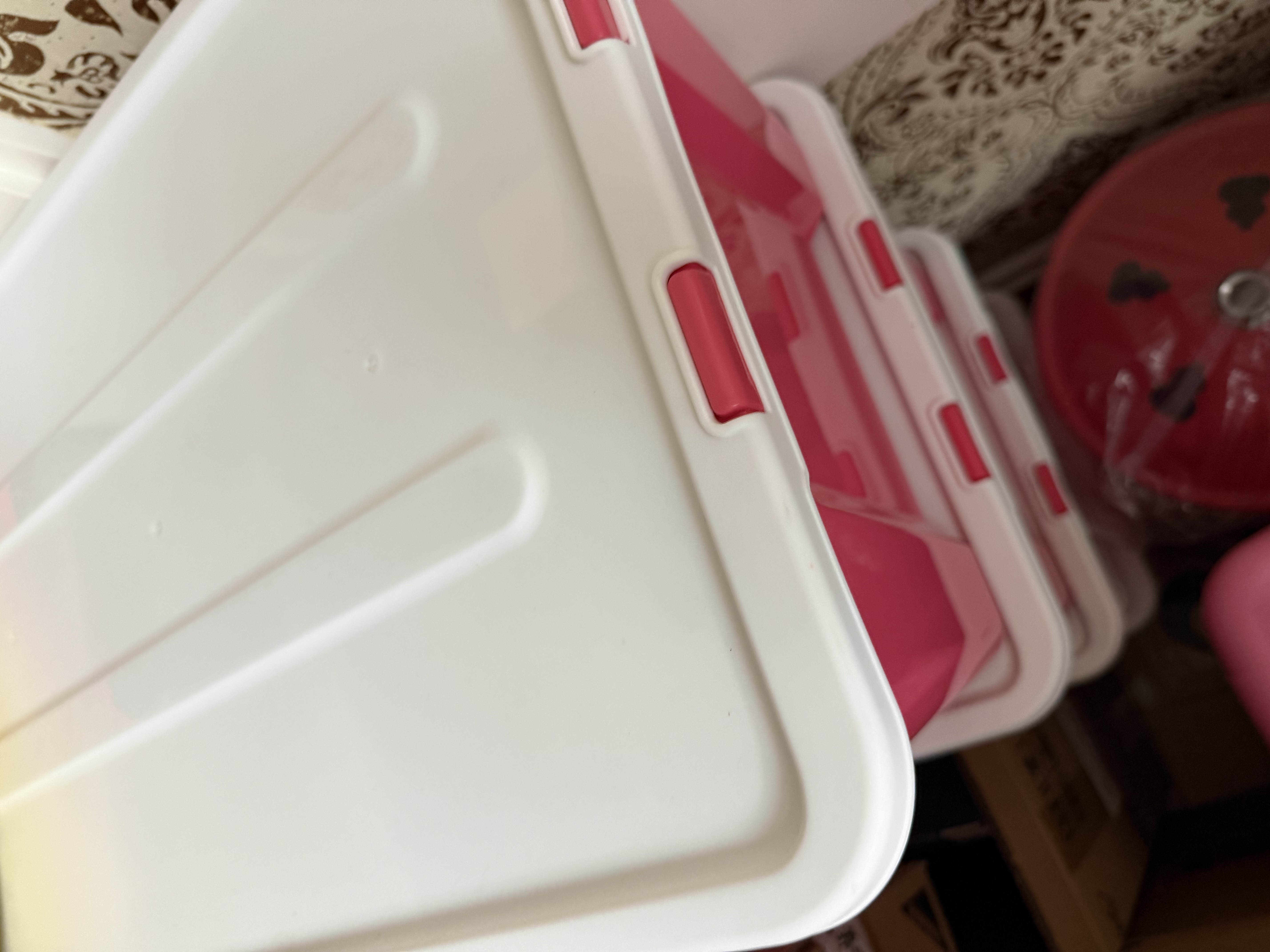 禧天龙塑料衣物收纳箱加厚衣物玩具整理箱大号玫红色 49L1个装 无轮 实拍图