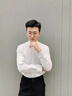 罗蒙（ROMON）短袖衬衫男士2026夏季凉感棉质上衣商务休闲正装白衬衣MQ21白色40 实拍图