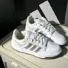 adidas ENTRAP美式校园风运动少年感复古篮球风板鞋男女阿迪达斯 白色/暗银金属/树脂黄   37 实拍图