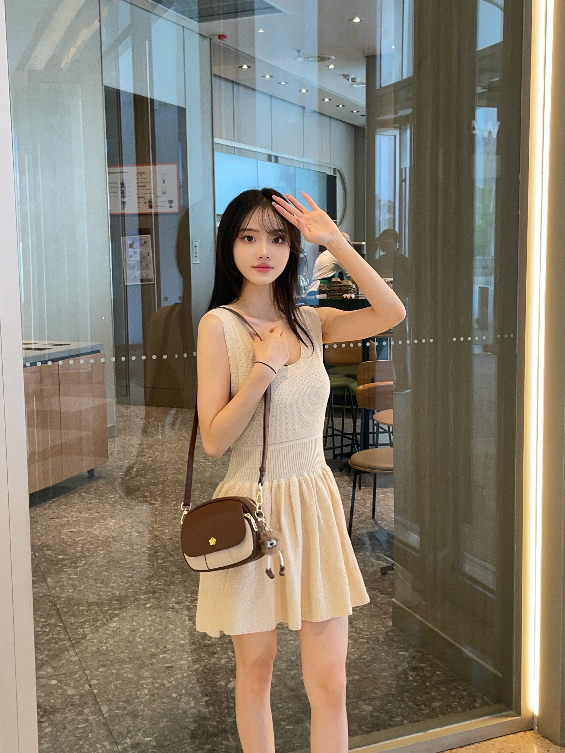 YUYULA牛皮包包女包斜挎包轻奢品牌单肩小圆包生日礼物高级感送女友老婆 实拍图