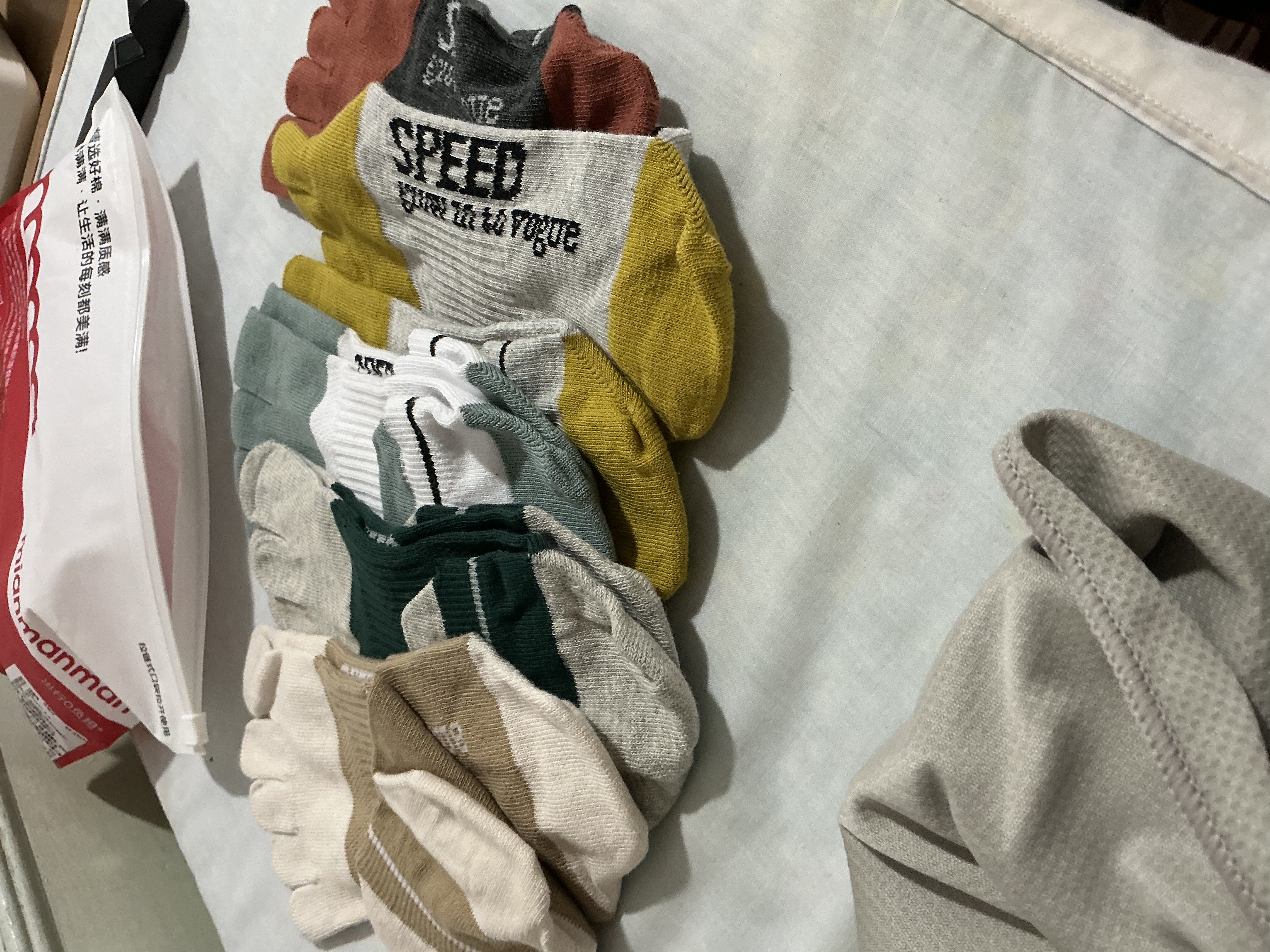 棉满满五指袜男士100%纯棉网眼透气短袜抗菌防臭短筒夏季薄款分趾袜5双 实拍图