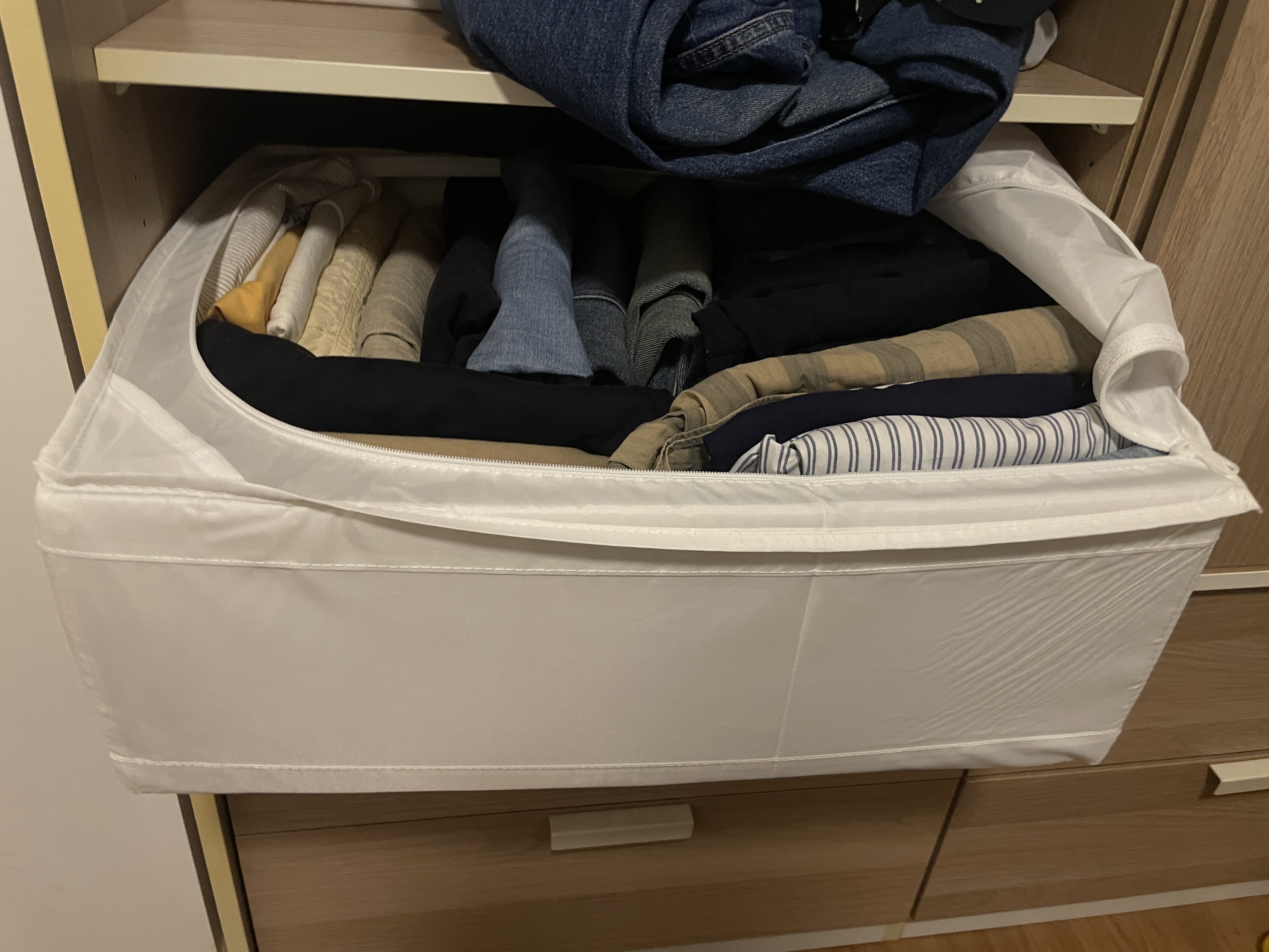 宜家（IKEA）思库布储物盒内衣袜子整理分类衣柜抽屉式布艺衣物收纳袋 白色袋43x53x19cm 实拍图